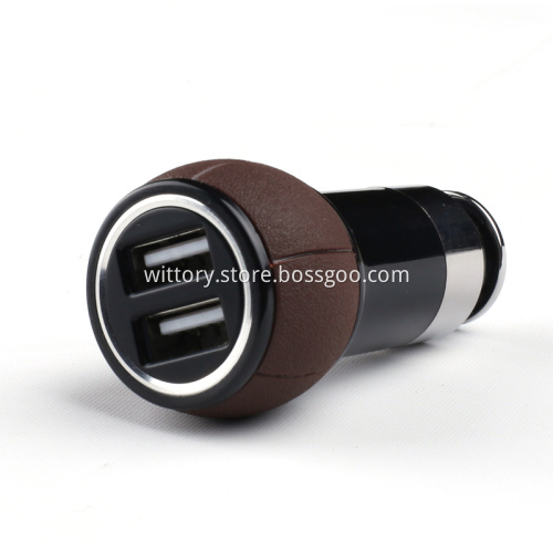 Piston lock with leather grain smart car charger
